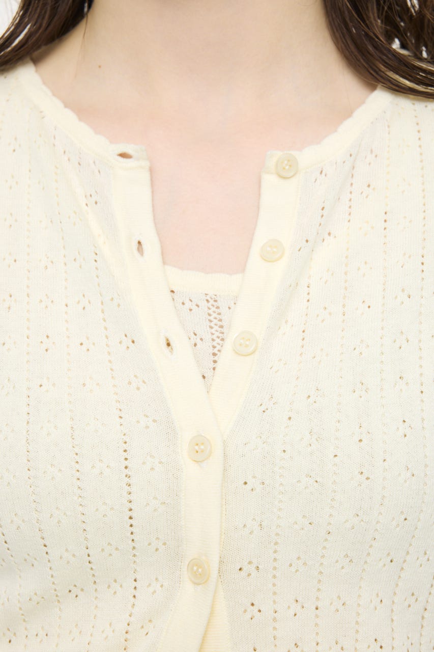 EYELET KNIT カーディガン IVOY FREE