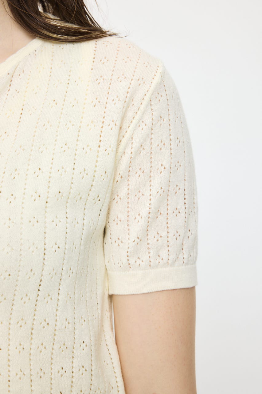 EYELET KNIT カーディガン IVOY FREE
