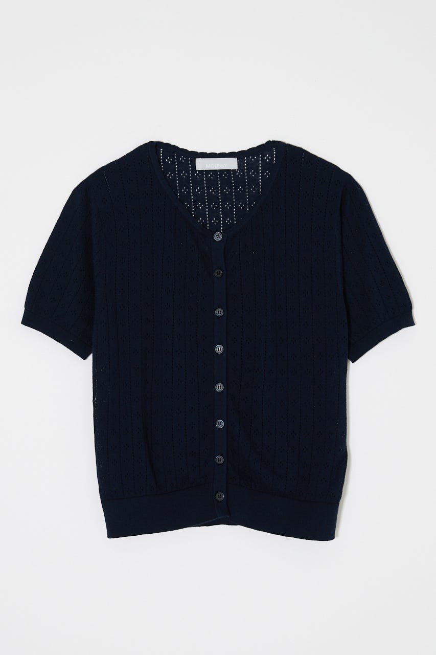 EYELET KNIT カーディガン NVY FREE