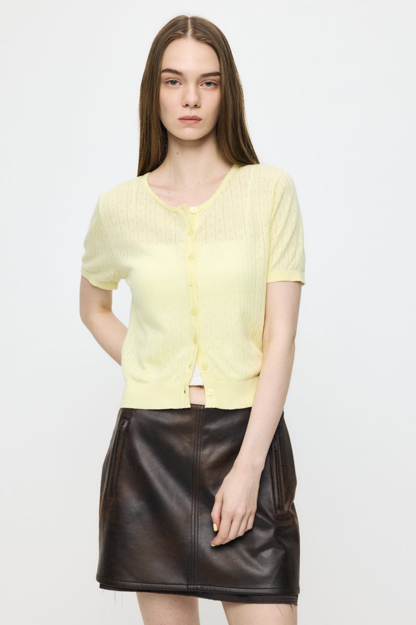 EYELET KNIT カーディガン YEL FREE