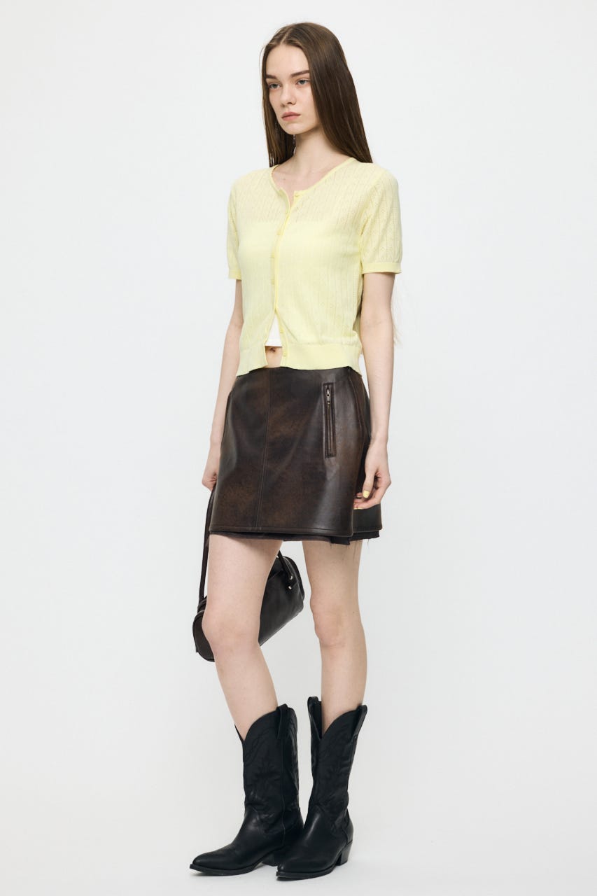 EYELET KNIT カーディガン YEL FREE