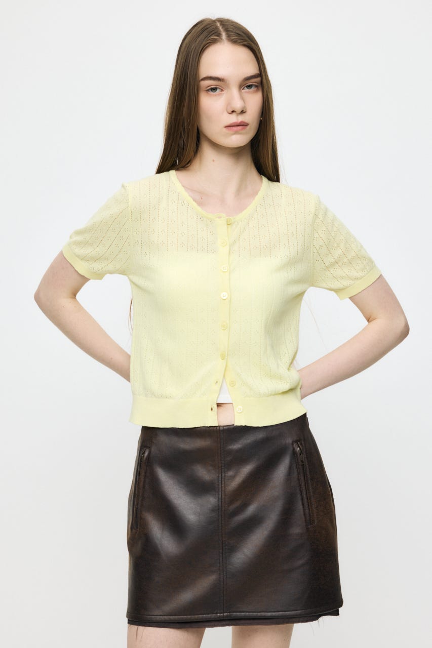 EYELET KNIT カーディガン YEL FREE