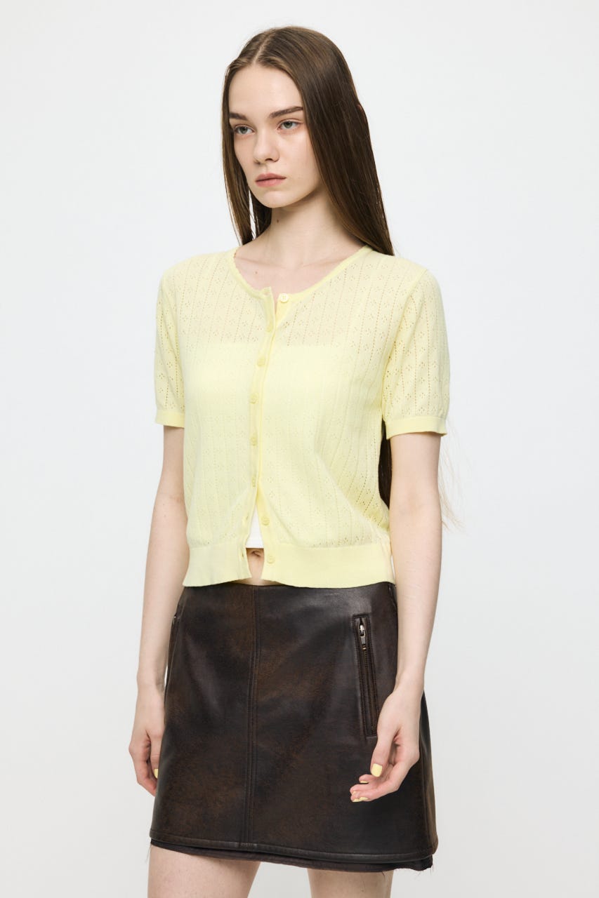 EYELET KNIT カーディガン YEL FREE