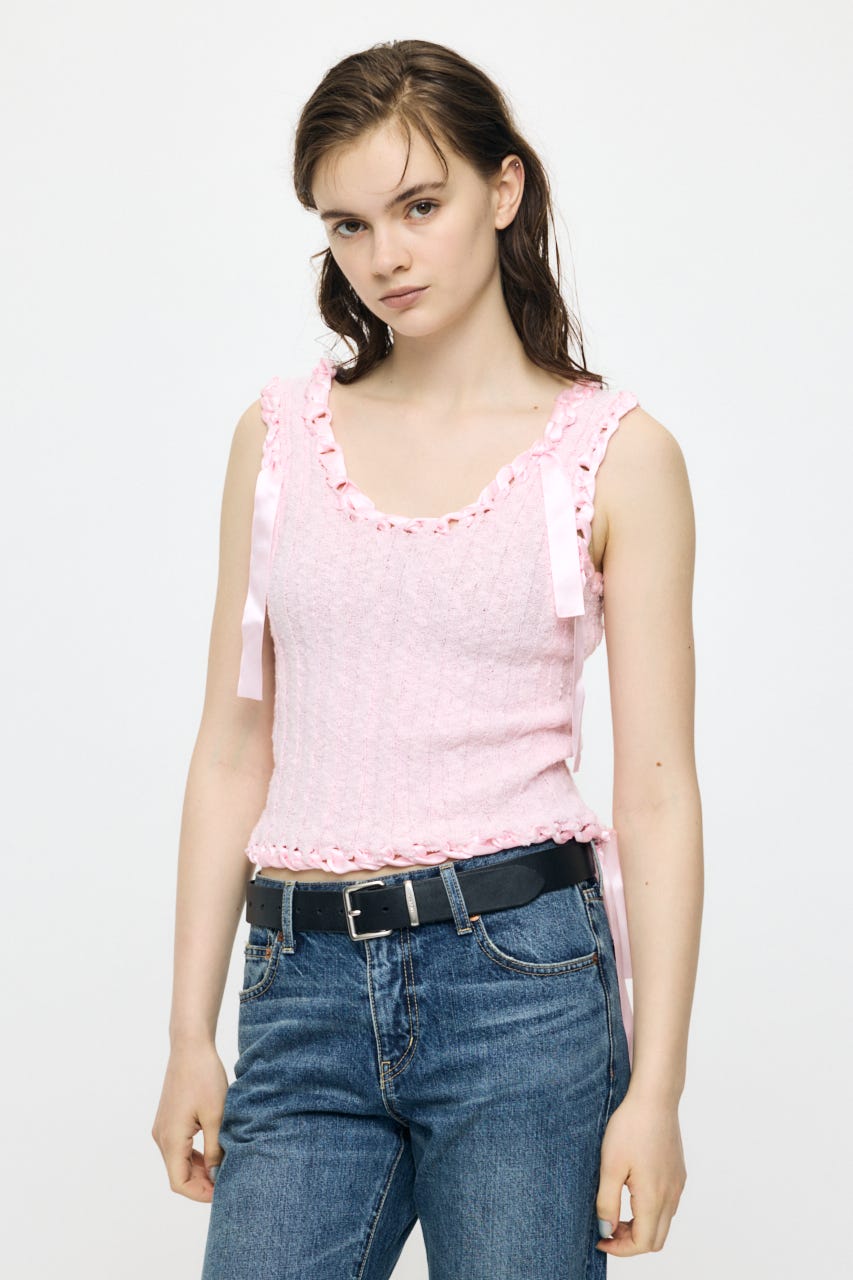 BRAID KNIT タンク PNK FREE