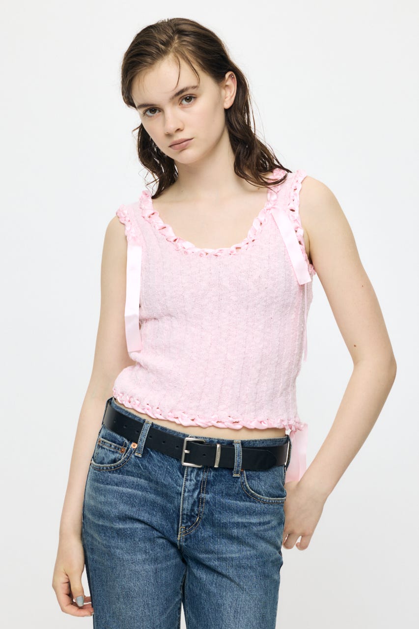 BRAID KNIT タンク PNK FREE