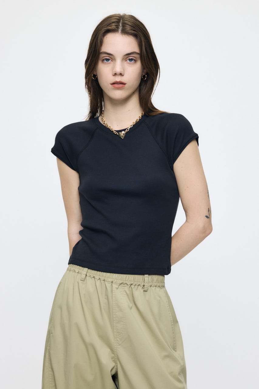MICRO SLEEVE RAGLAN TEE BLK 2