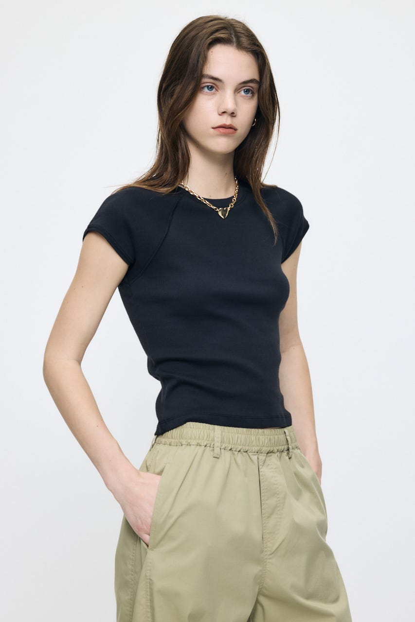 MICRO SLEEVE RAGLAN TEE BLK 2