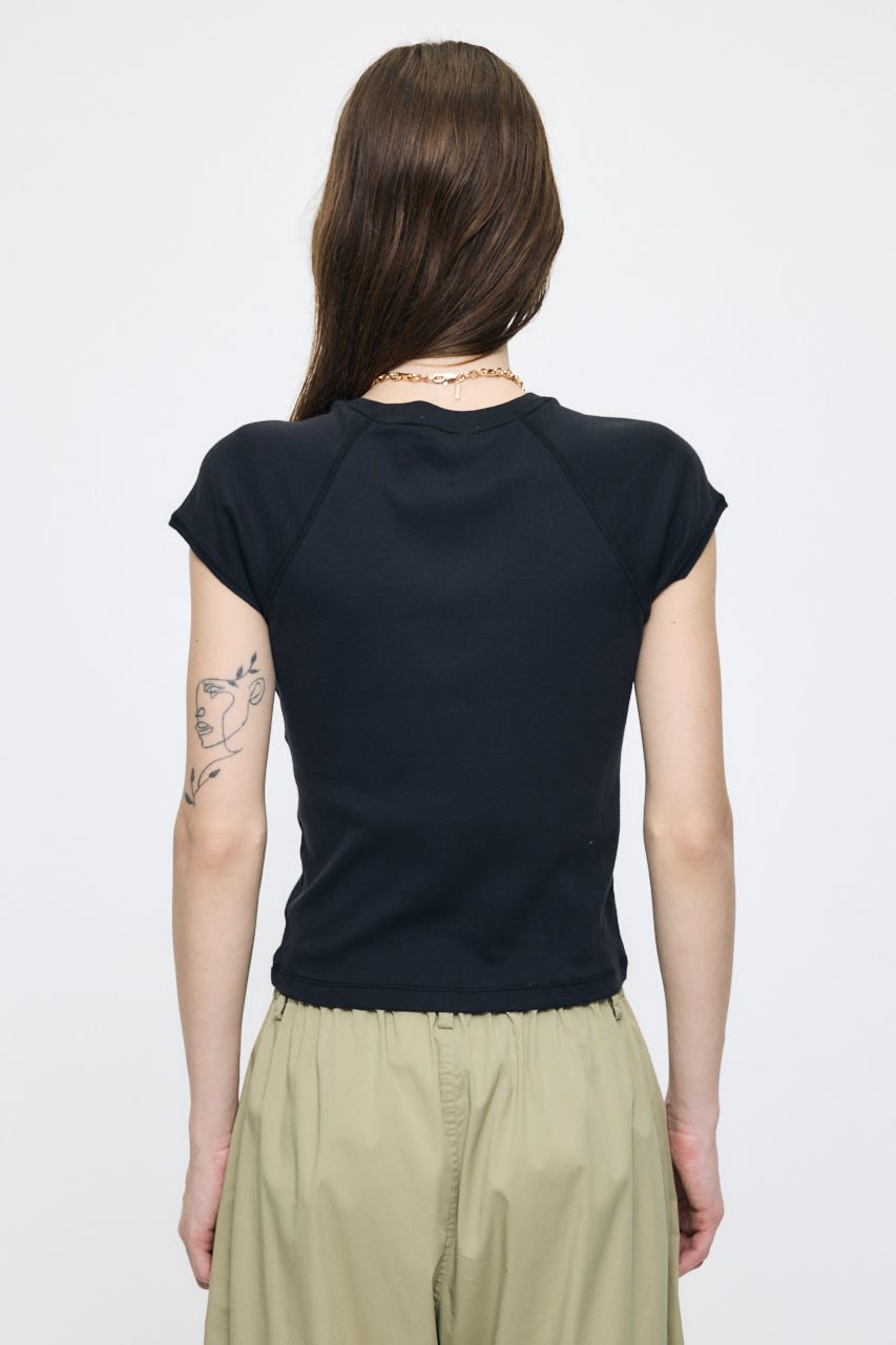 MICRO SLEEVE RAGLAN TEE BLK 2