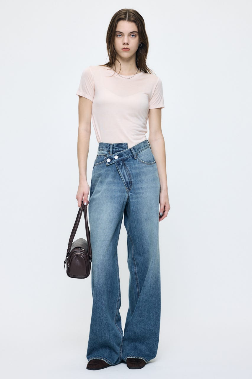 SHEER BASIC TEE L/PNK FREE