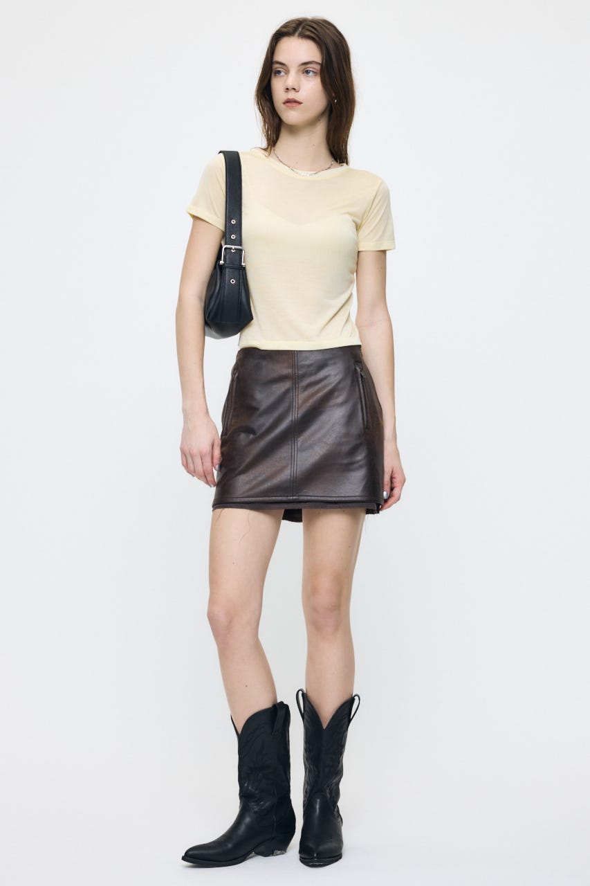 SHEER BASIC TEE L/YEL FREE