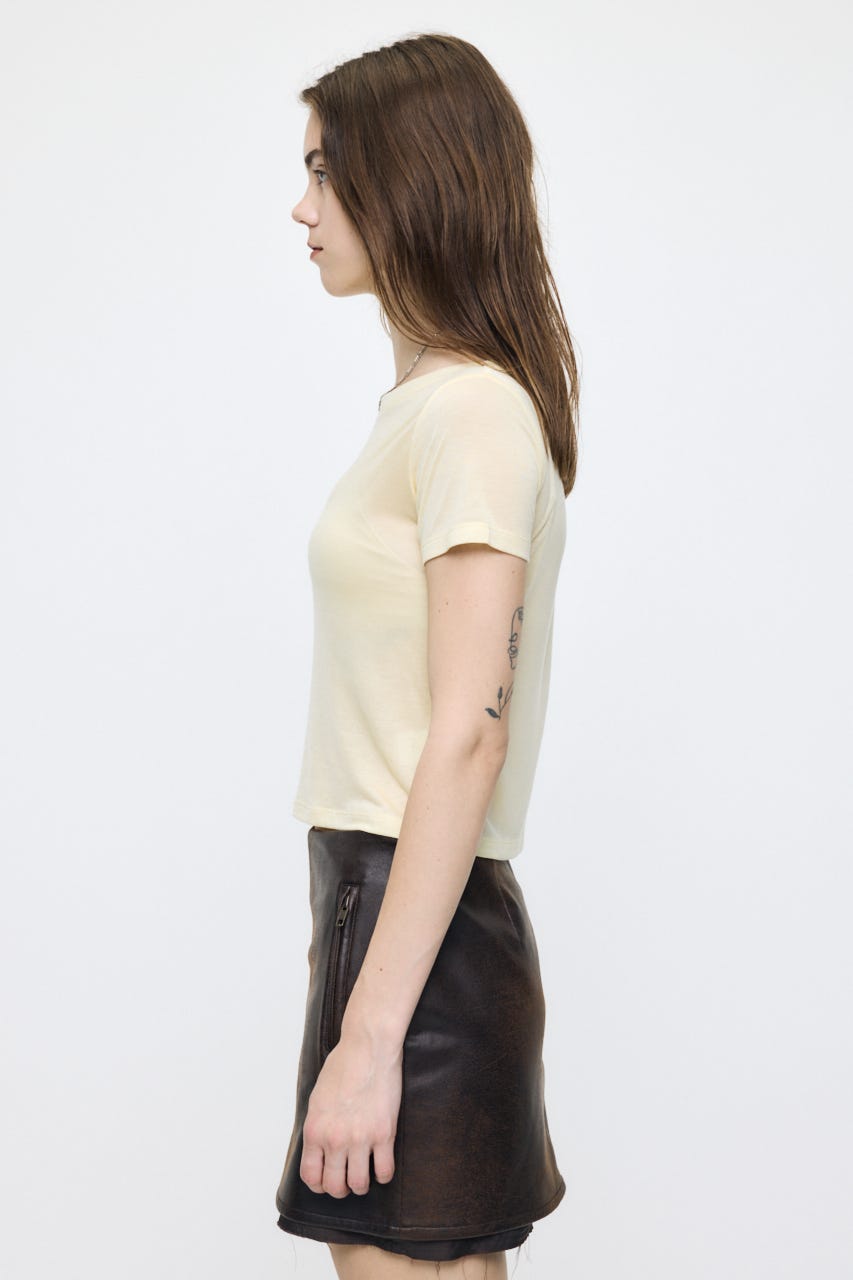 SHEER BASIC TEE L/YEL FREE
