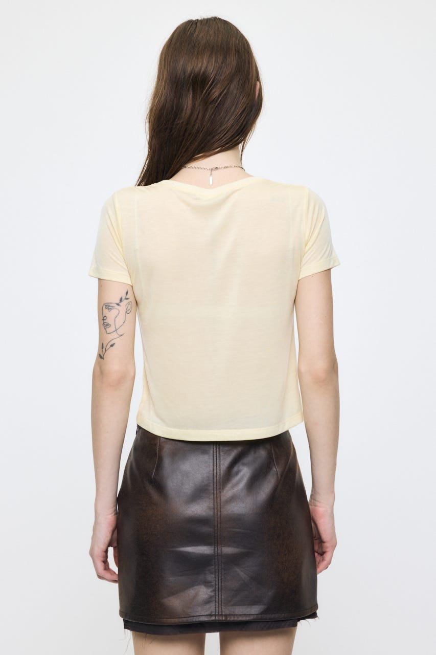 SHEER BASIC TEE L/YEL FREE
