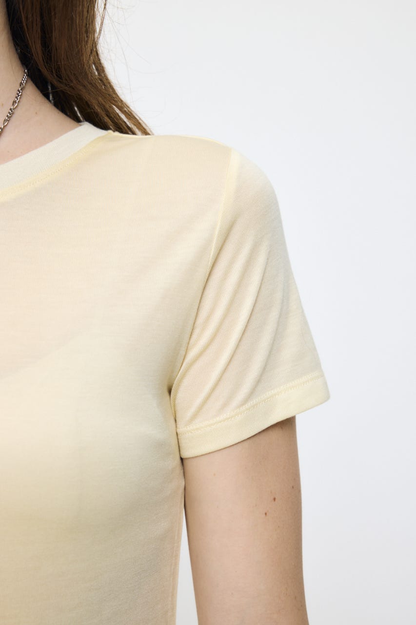 SHEER BASIC TEE L/YEL FREE