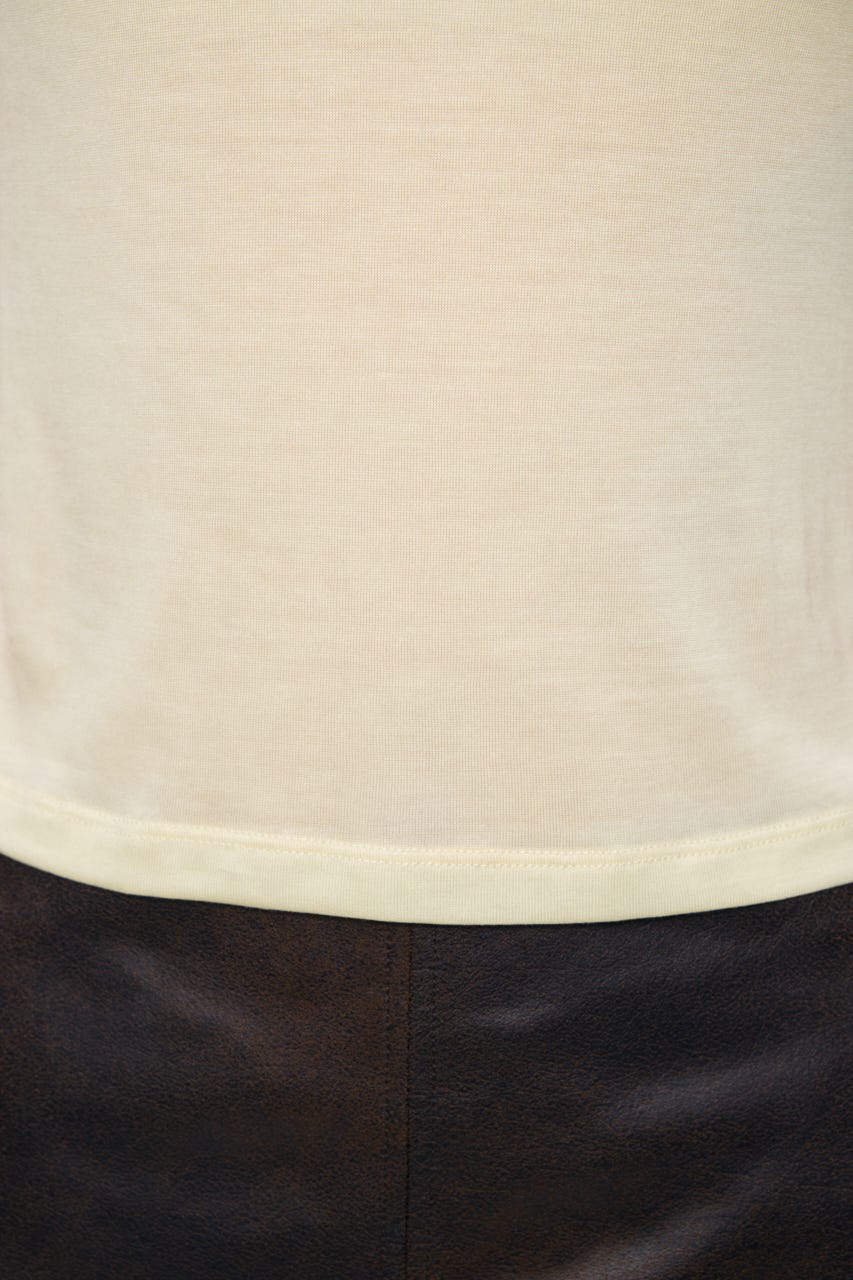 SHEER BASIC TEE L/YEL FREE