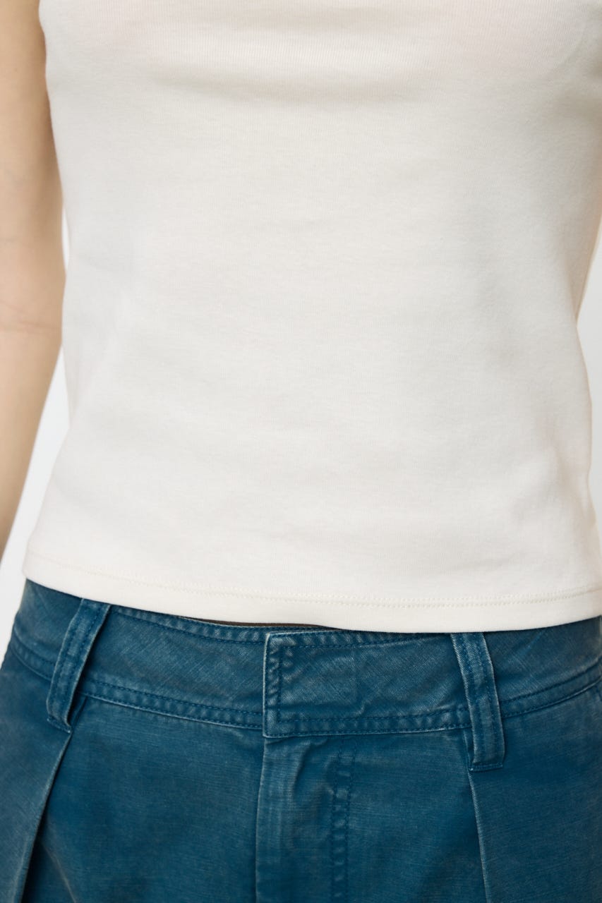 BACK OPEN SHORT SLEEVE TEE WHT FREE