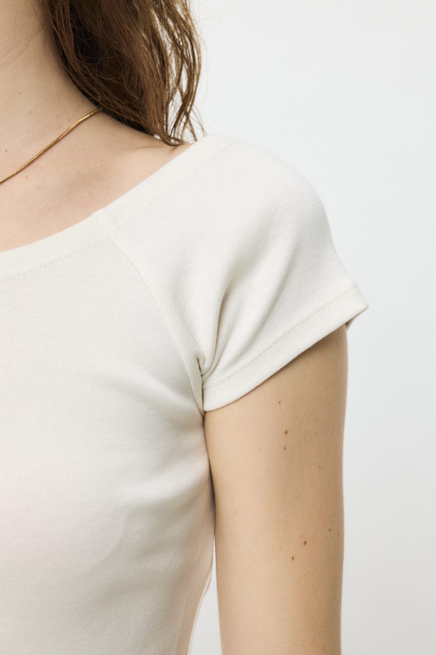 BACK OPEN SHORT SLEEVE TEE WHT FREE