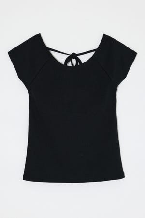 BACK OPEN SHORT SLEEVE TEE