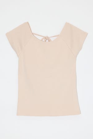 BACK OPEN SHORT SLEEVE TEE