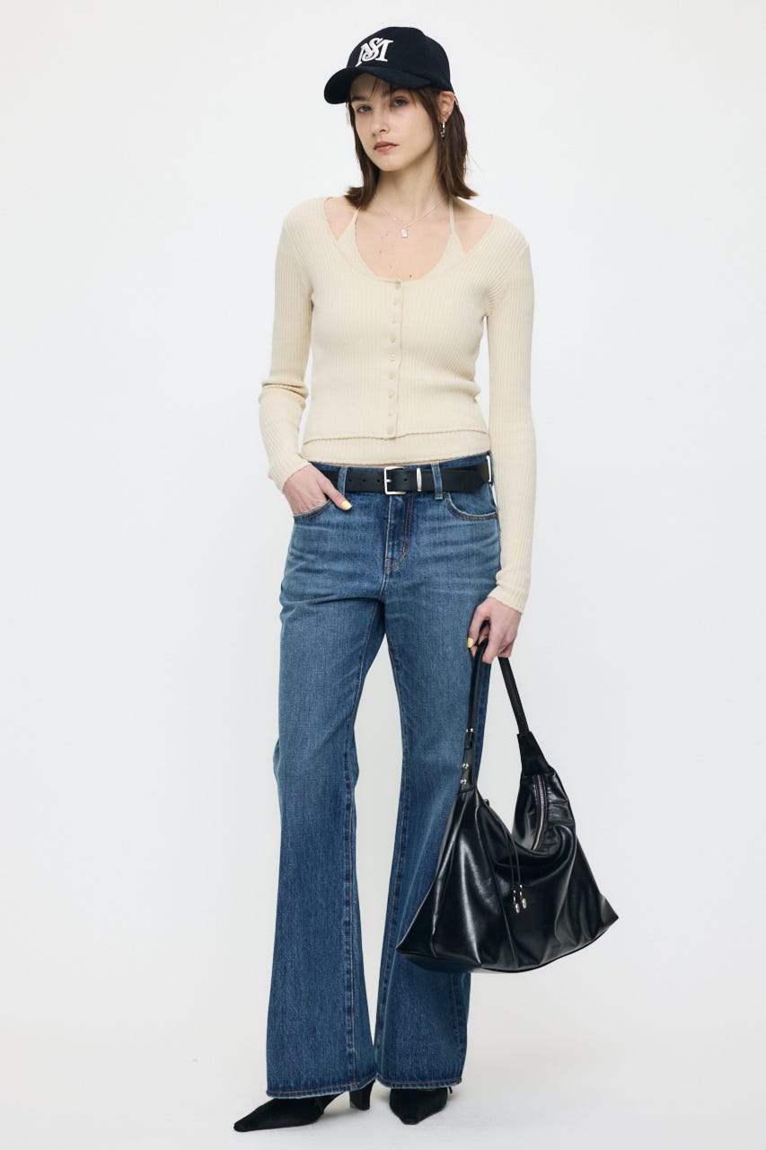 MIDRISE FLARE パンツ BLU 0