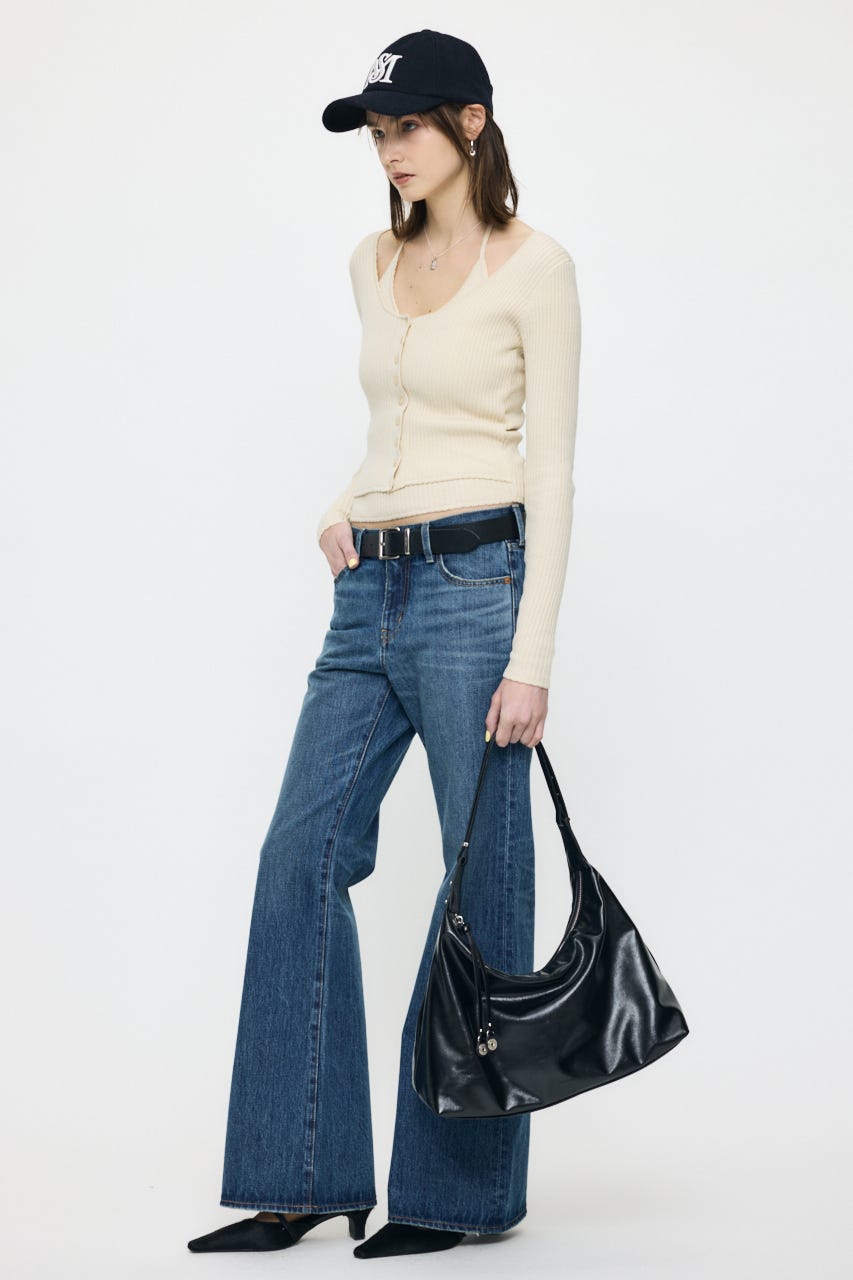 MIDRISE FLARE パンツ BLU 0