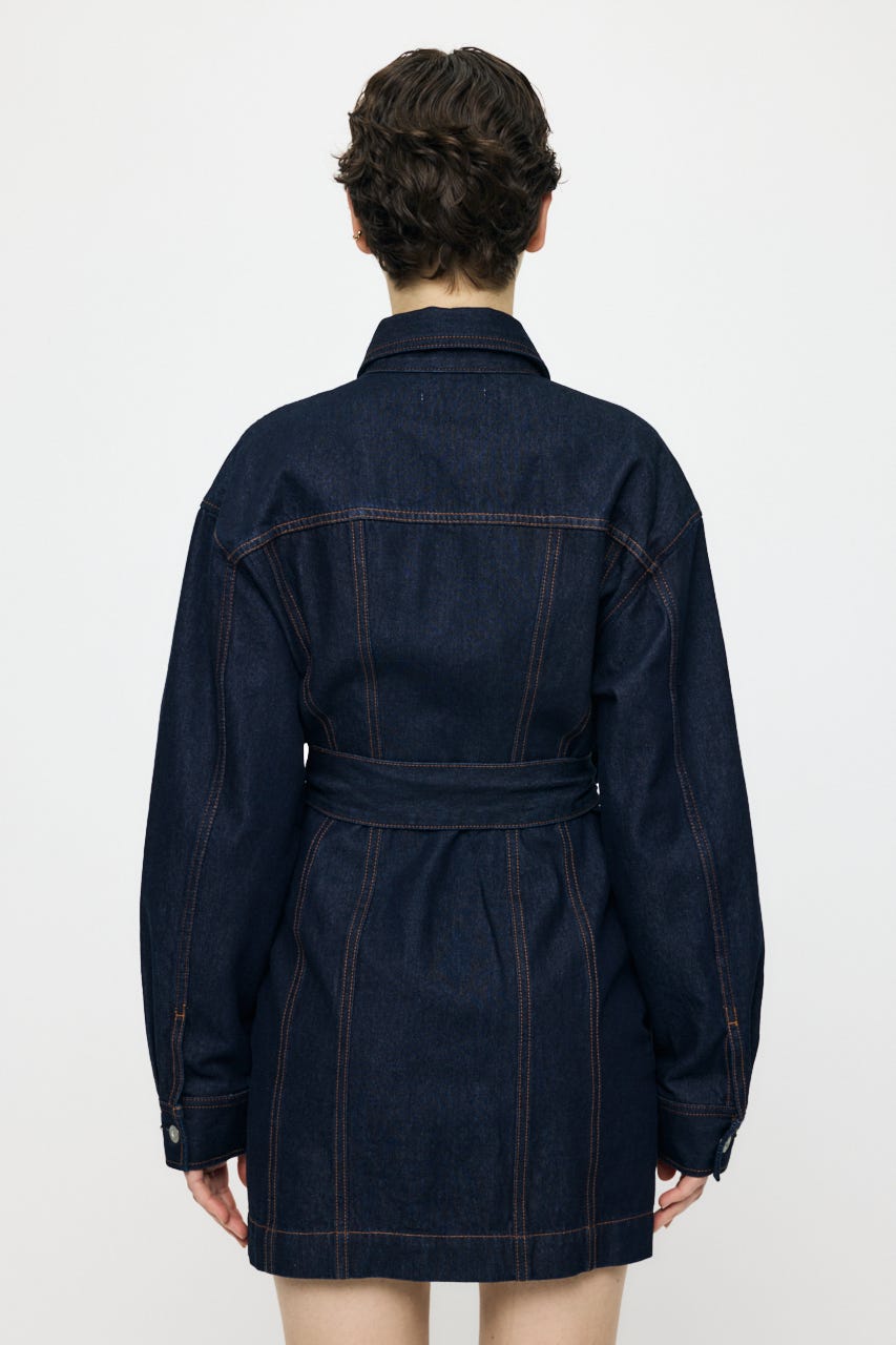 BELTED DENIM MINI ドレス One Wash 1