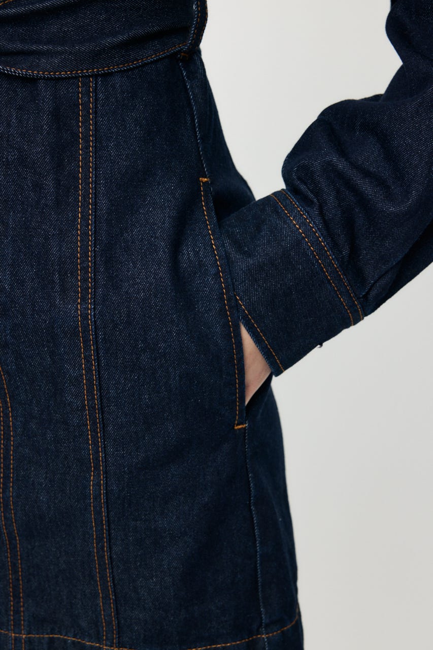 BELTED DENIM MINI ドレス One Wash 1