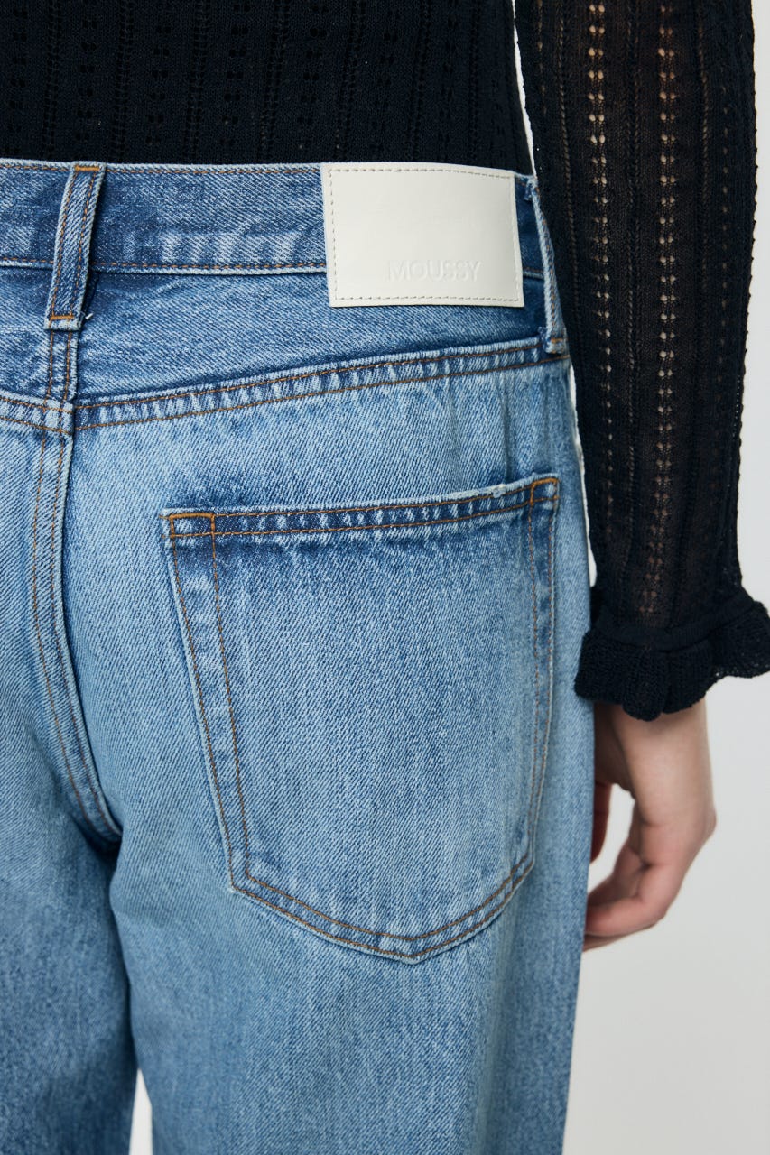 MIDRISE DAMAGED SLIM ストレート BLU 1