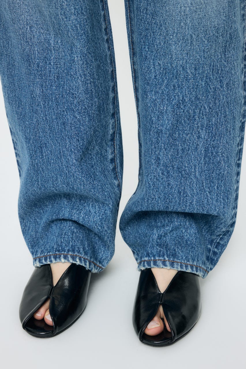 MIDRISE DAMAGED SLIM ストレート BLU 1