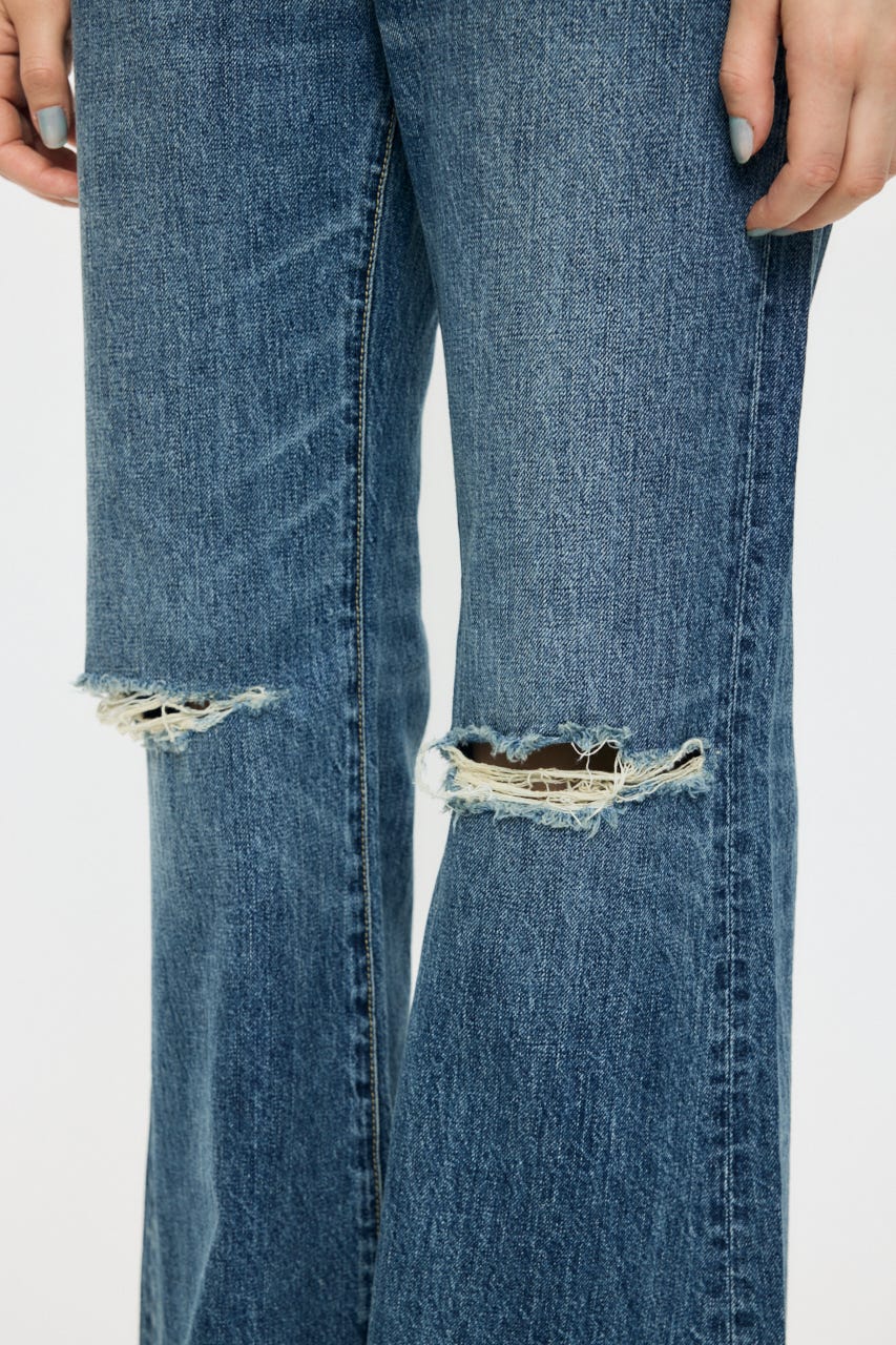 LOW SLUNG RIPPED フレア BLU 1