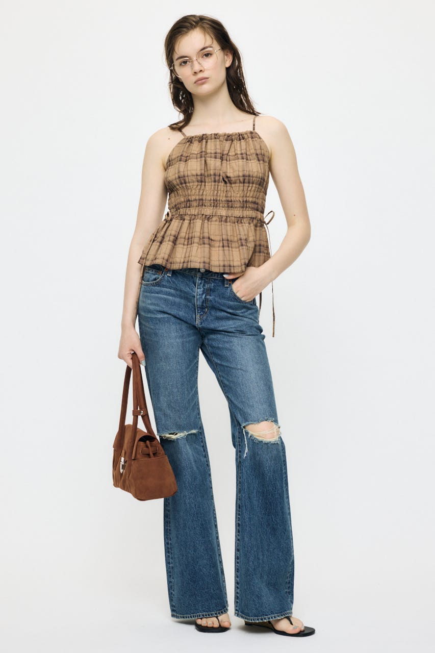 LOW SLUNG RIPPED フレア BLU 1