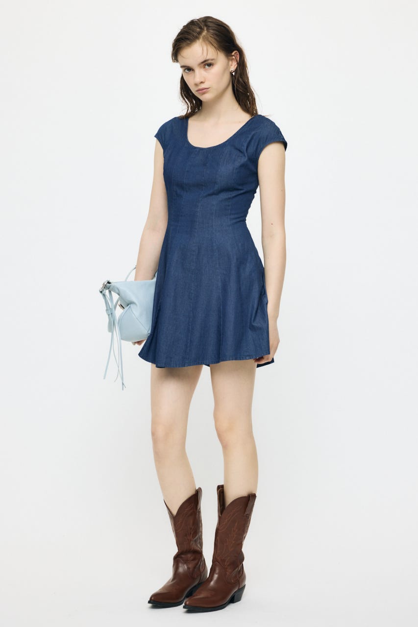 DENIM MINI  ドレス BLU 1