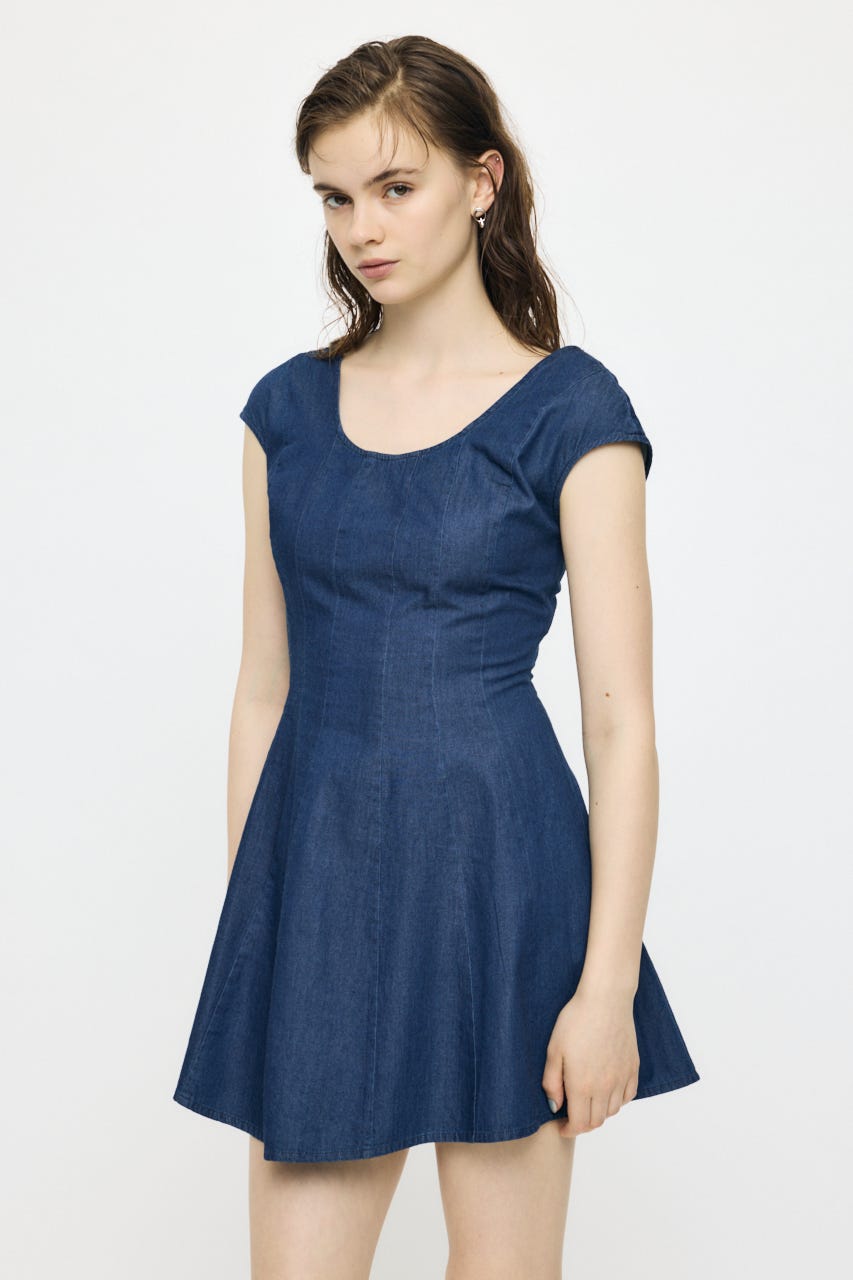 DENIM MINI  ドレス BLU 1
