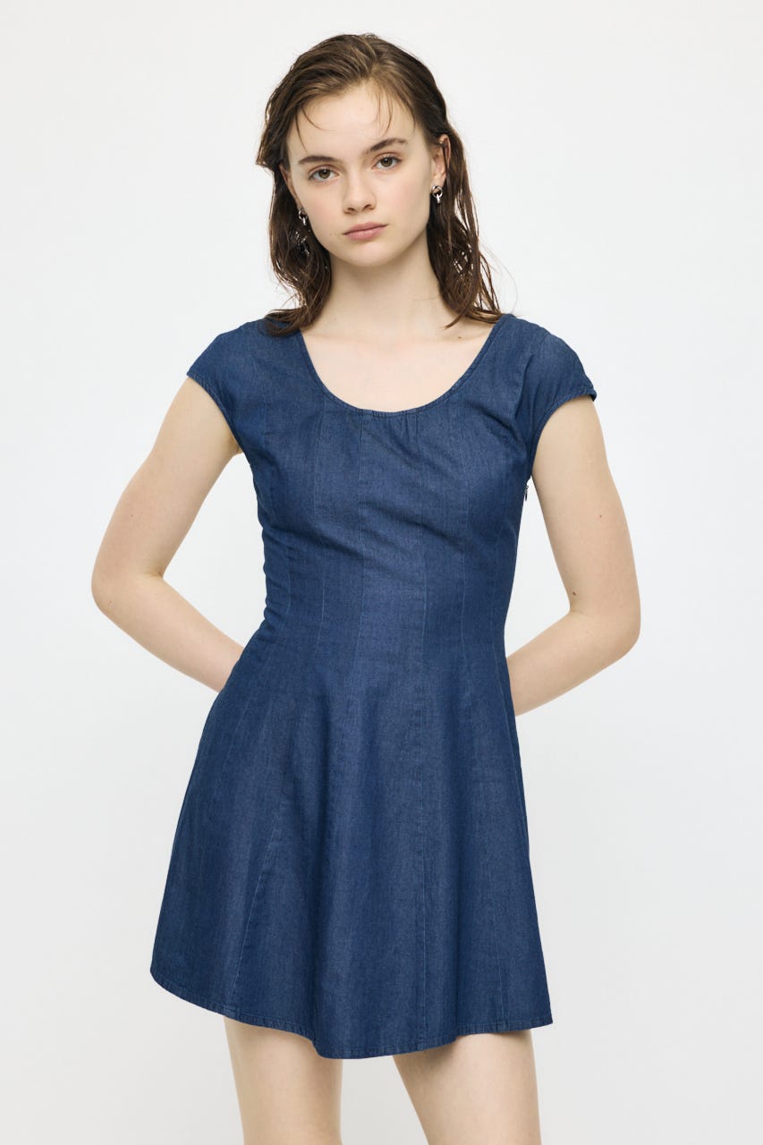 DENIM MINI  ドレス BLU 1