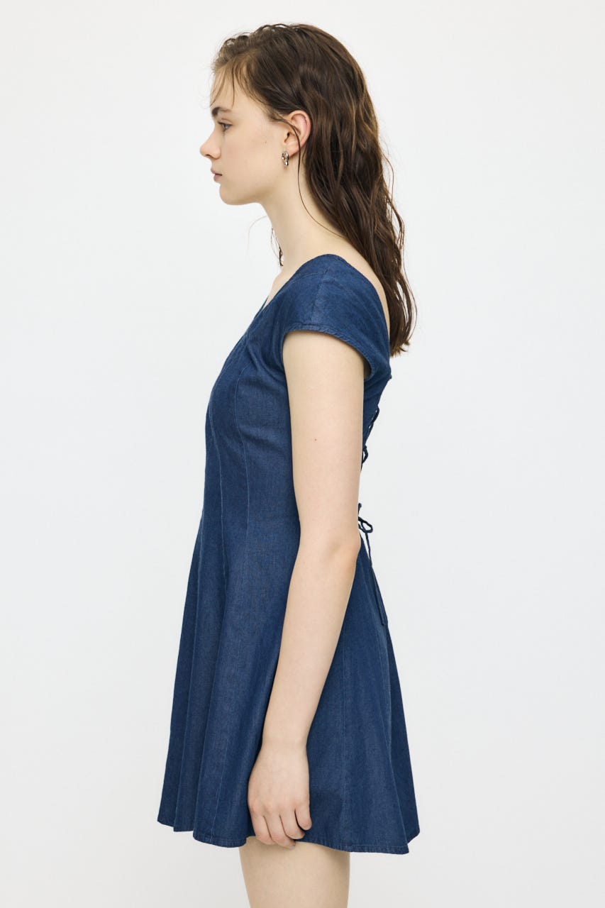DENIM MINI  ドレス BLU 1