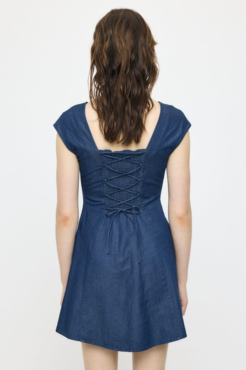 DENIM MINI  ドレス BLU 1