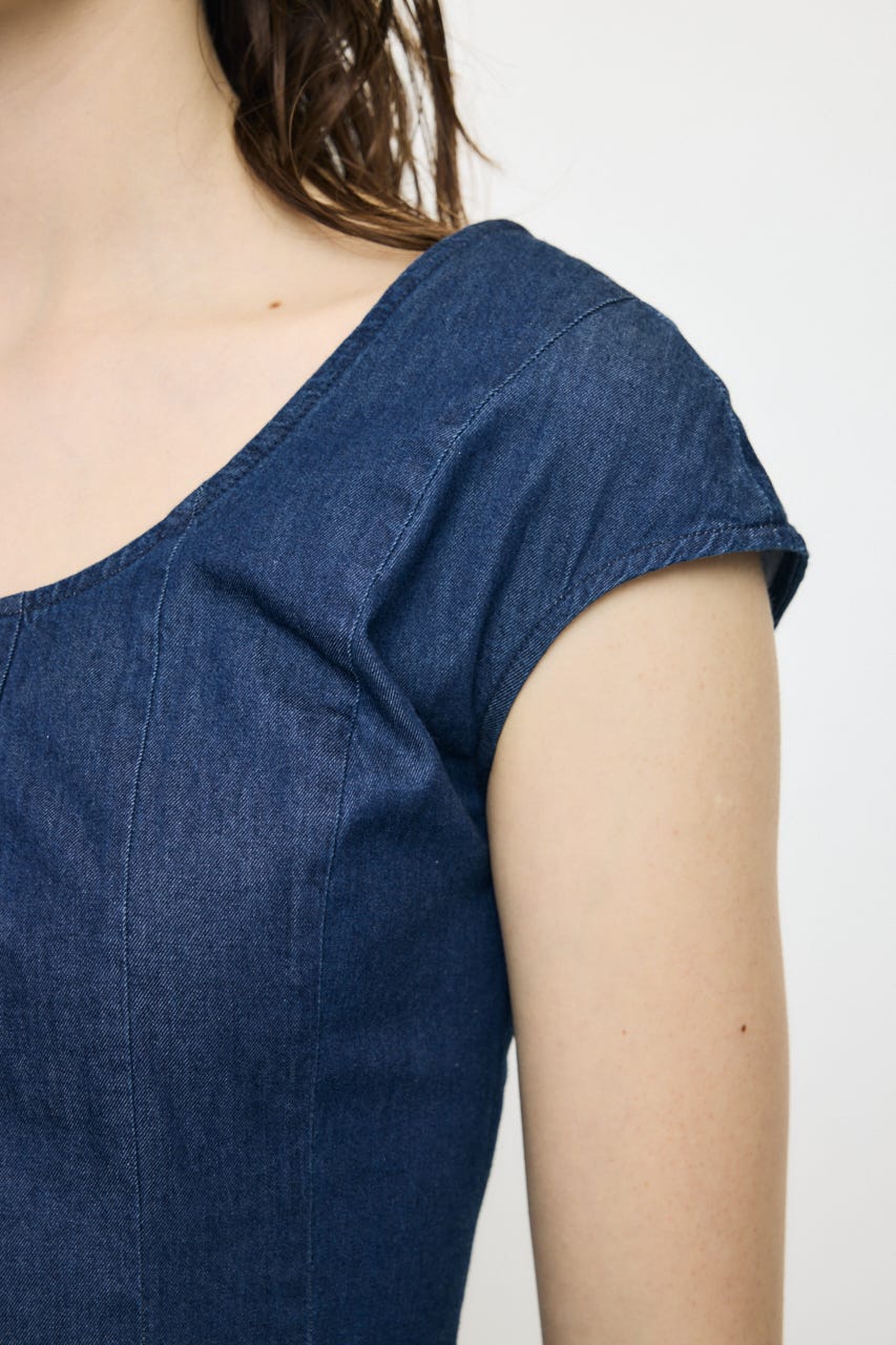 DENIM MINI  ドレス BLU 1
