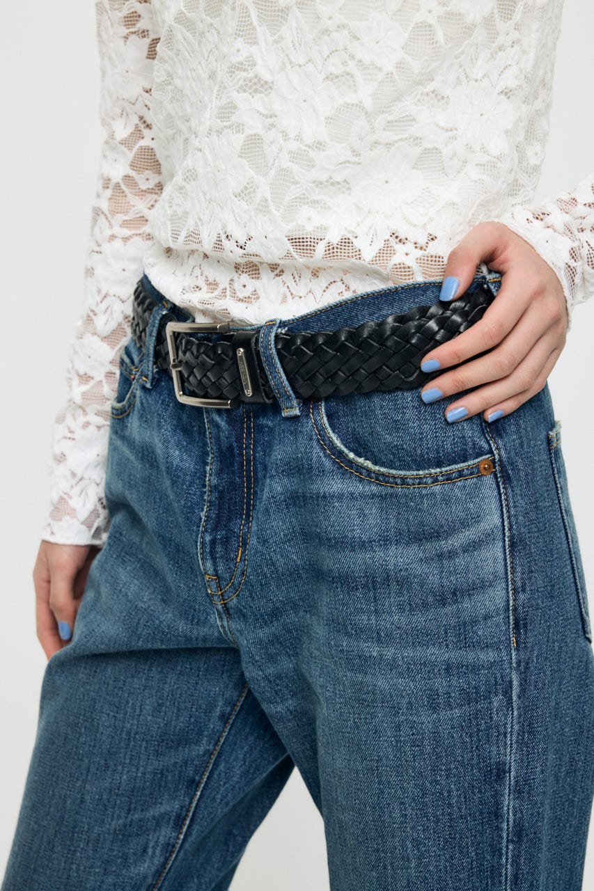 MESH LEATHER ベルト BLK FREE