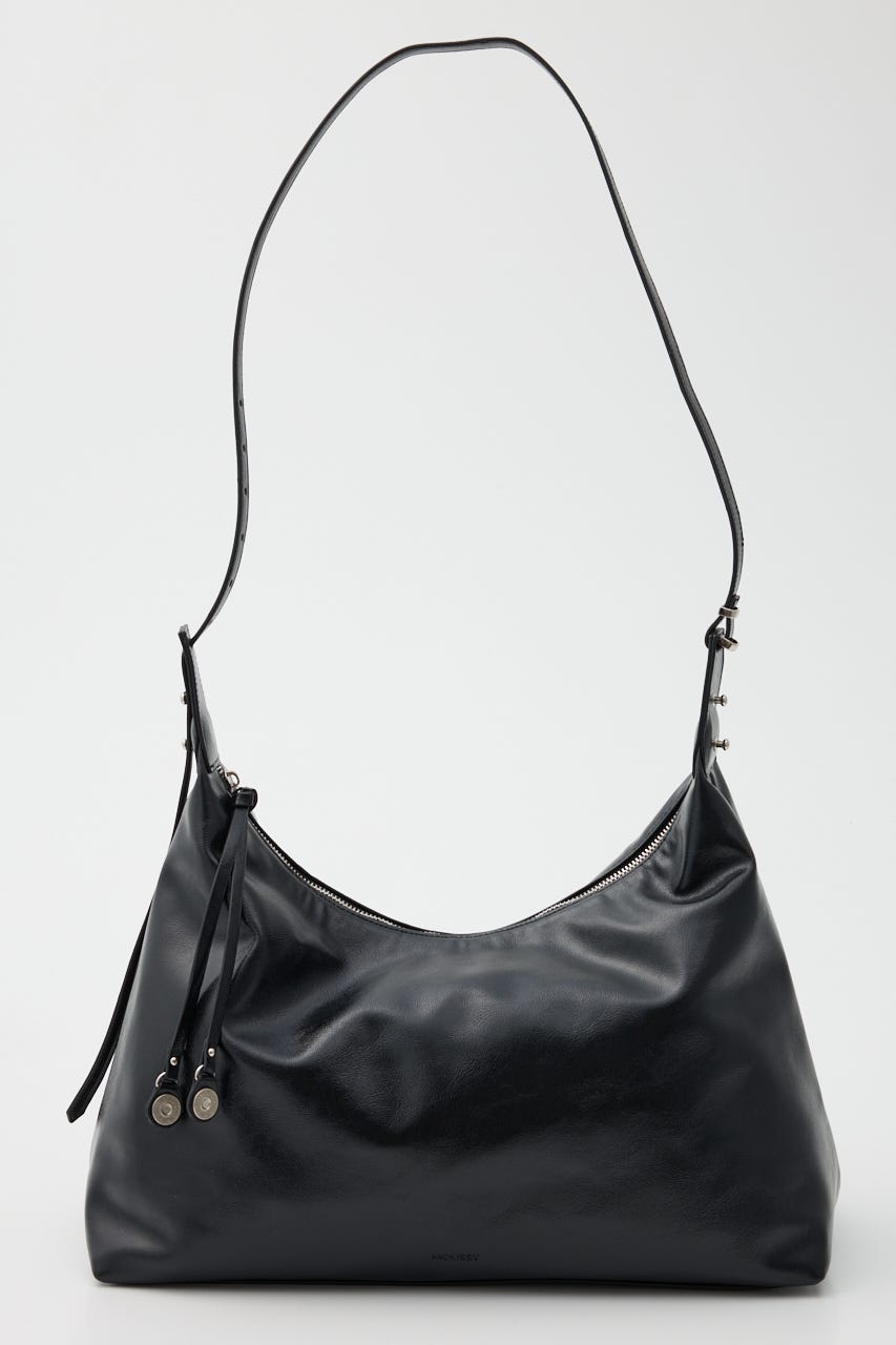 SLOUCHY F/LEATHER バッグ BLK FREE