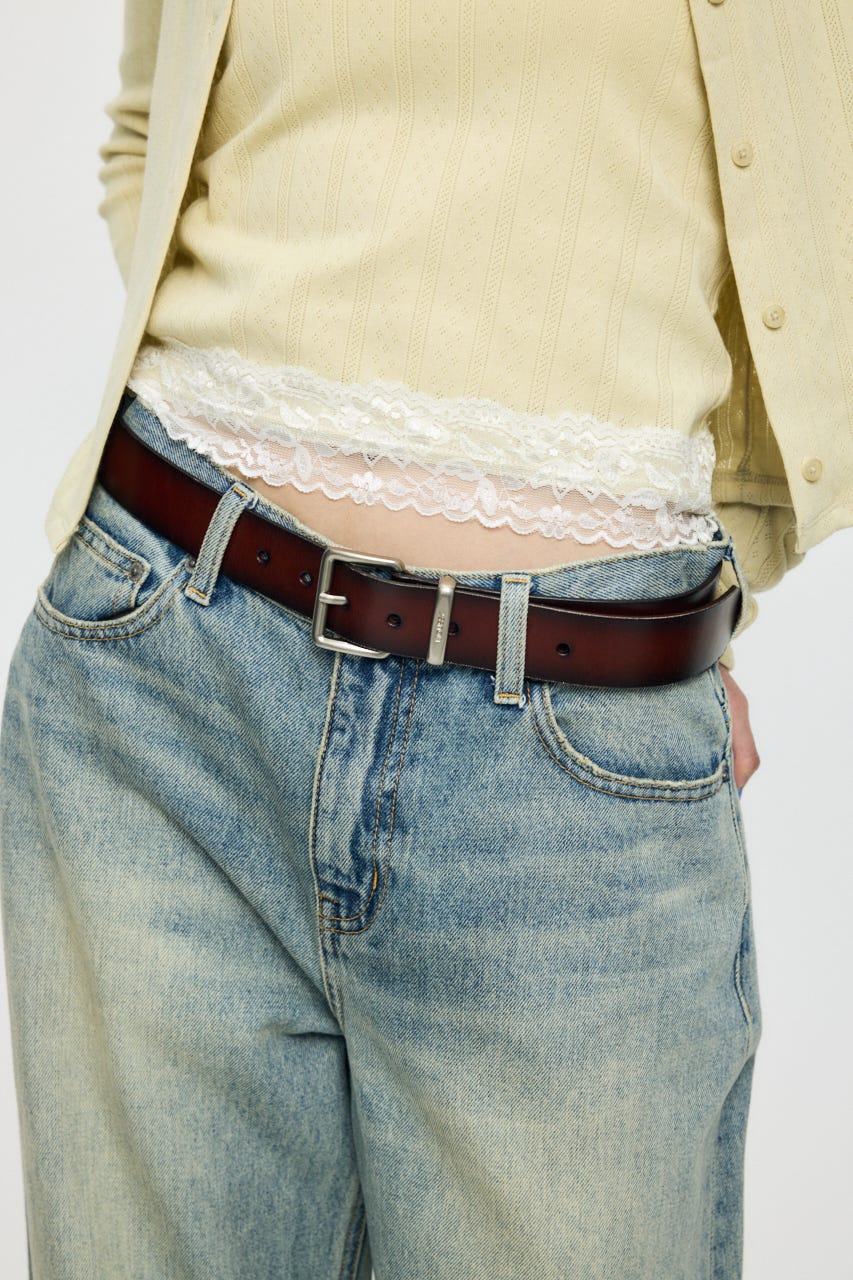 BUCKLE LEATHER ベルト BLK FREE