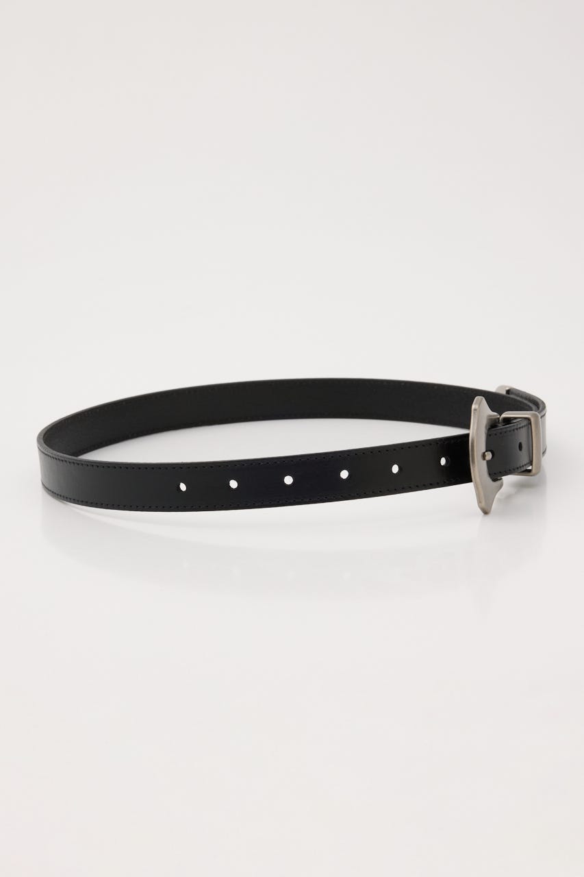 FLAT METAL BUCKLE ベルト BLK FREE