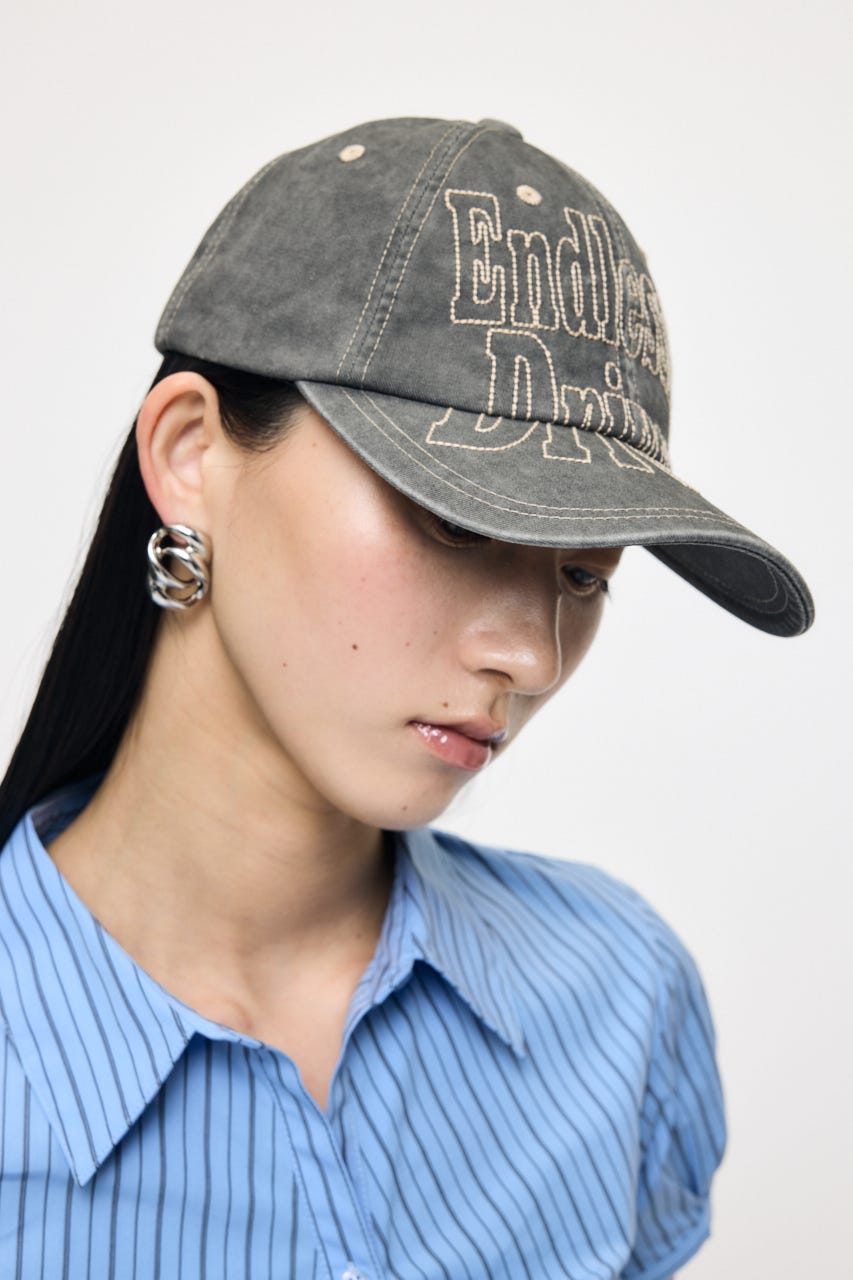 STITCH LOGO BASEBALL キャップ GRY FREE