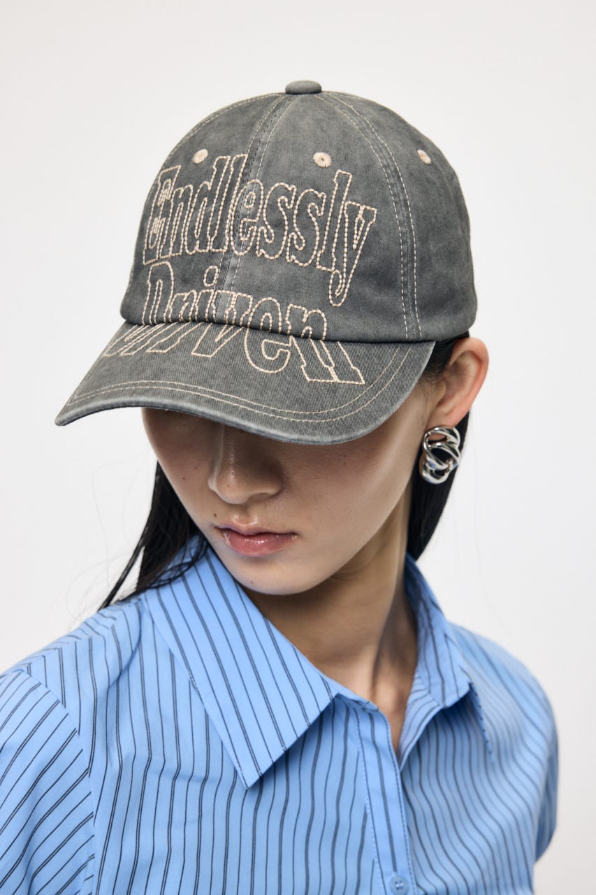 STITCH LOGO BASEBALL キャップ GRY FREE