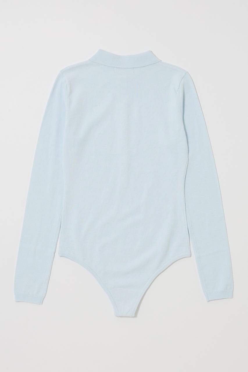 WITH COLLAR KNIT ボディースーツ L/BLU FREE