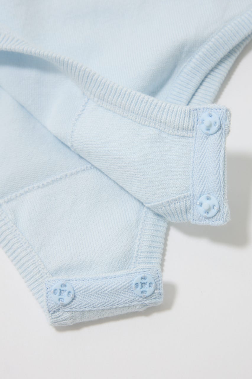 WITH COLLAR KNIT ボディースーツ L/BLU FREE