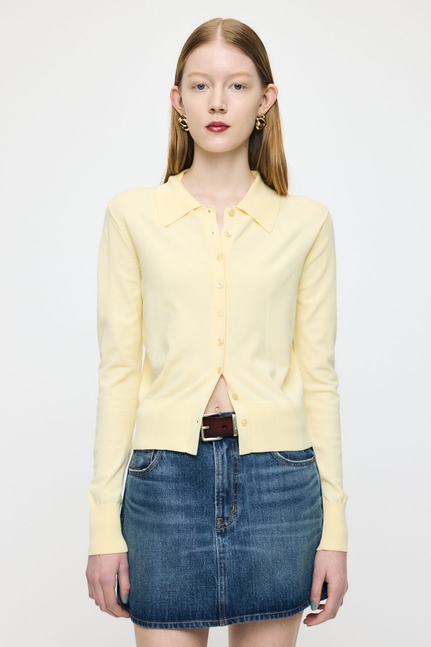 HIGH GAUGE KNIT シャツ L/YEL FREE