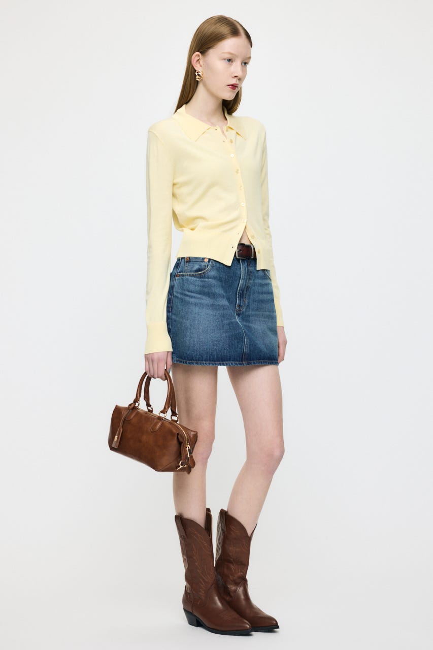 HIGH GAUGE KNIT シャツ L/YEL FREE