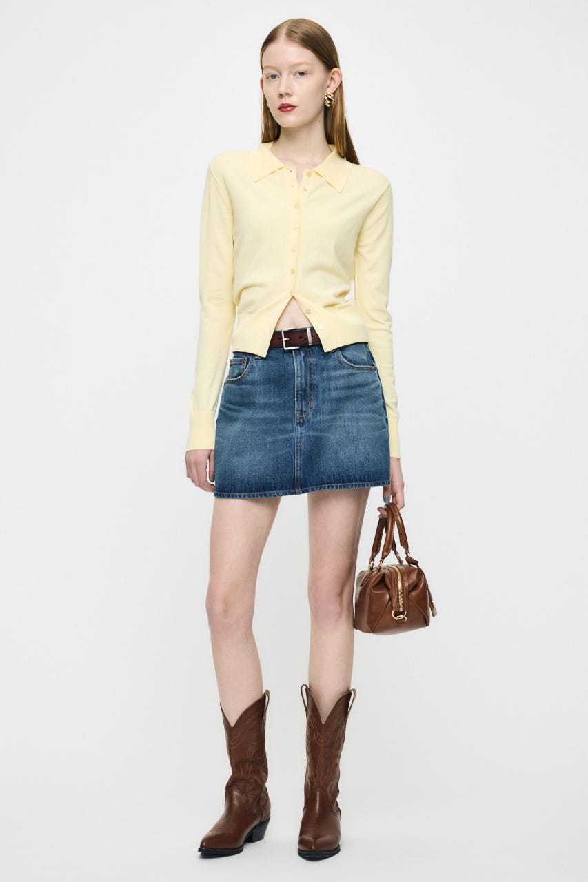 HIGH GAUGE KNIT シャツ L/YEL FREE