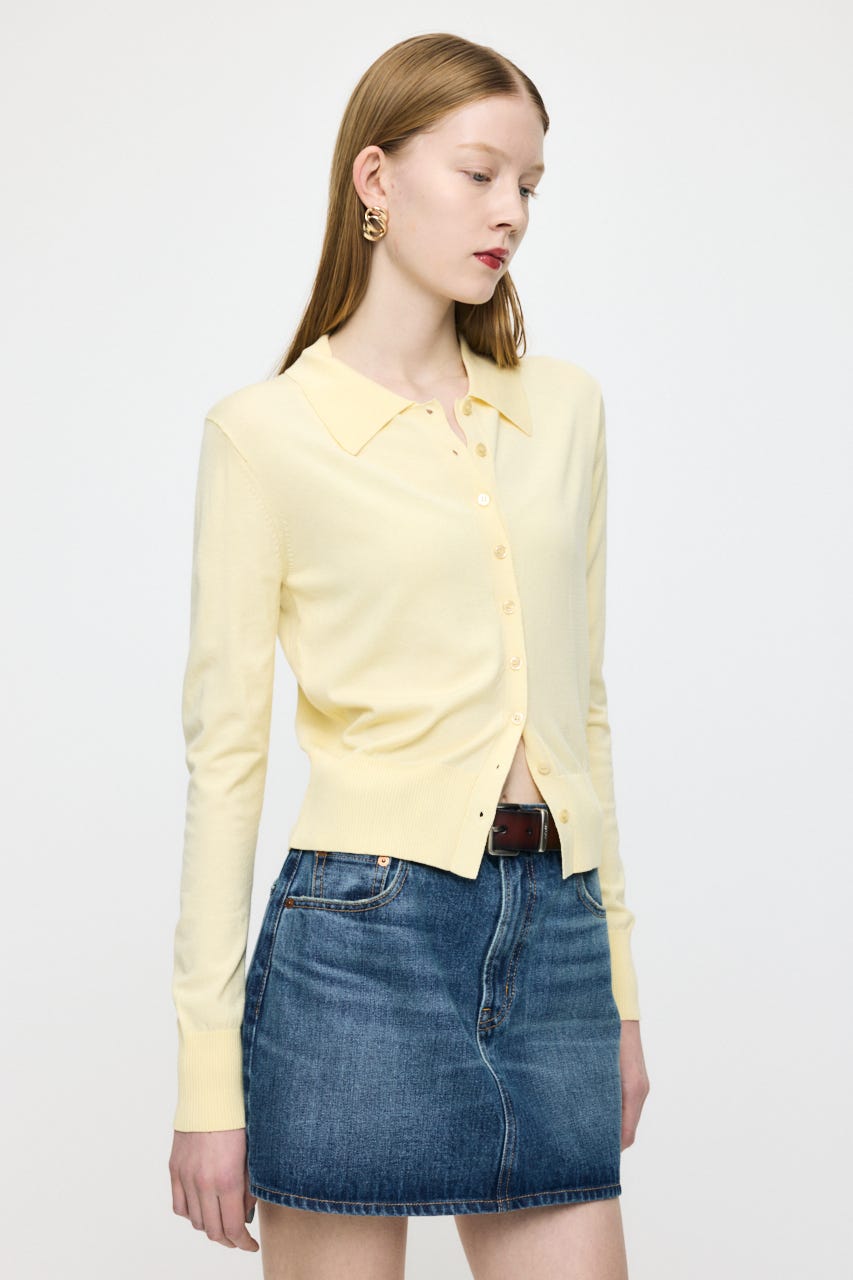 HIGH GAUGE KNIT シャツ L/YEL FREE