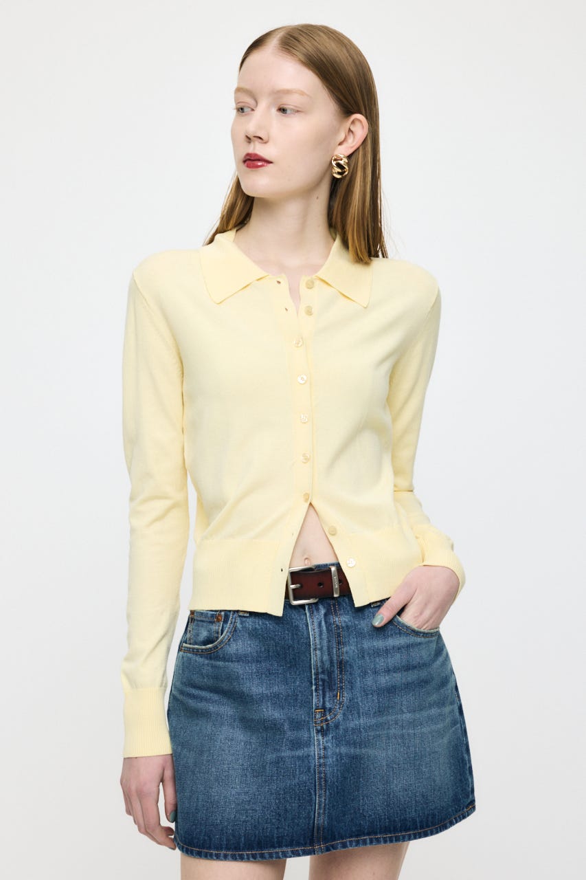 HIGH GAUGE KNIT シャツ L/YEL FREE