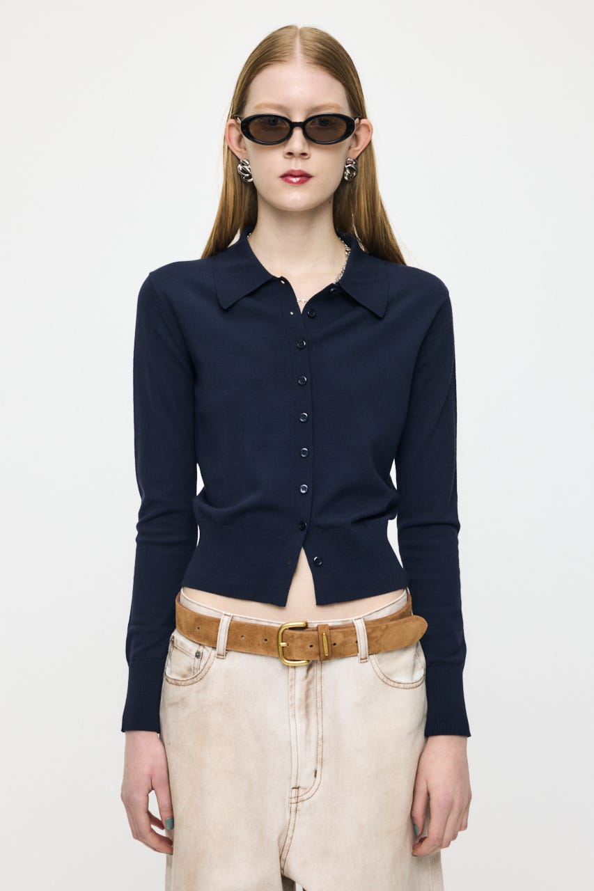 HIGH GAUGE KNIT シャツ NVY FREE